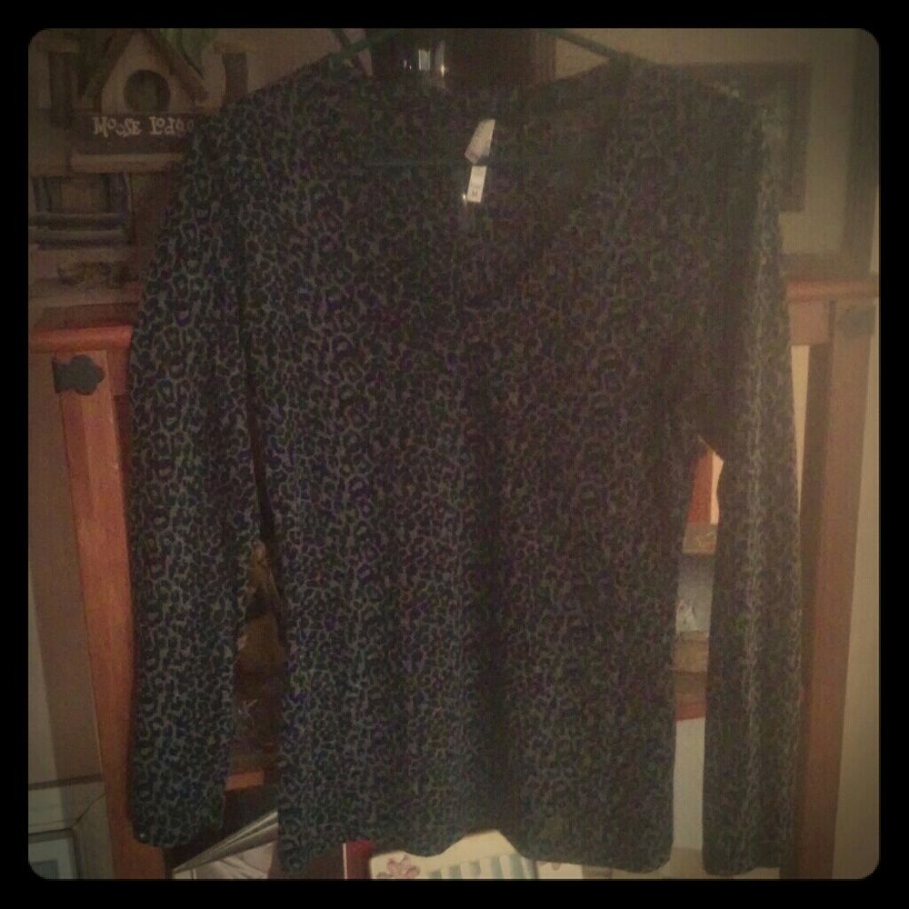 !!5/$25!! Long sleeve cheetah print top